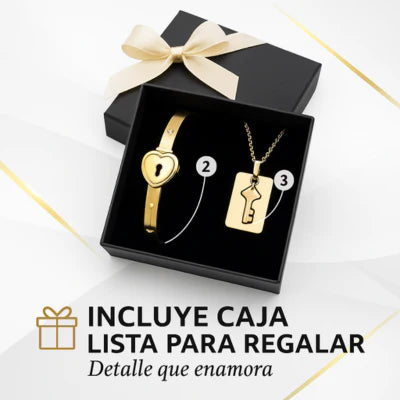 Set Amor en Acero Inoxidable – Collar y Brazalete + Caja de Regalo GRATIS 🎁