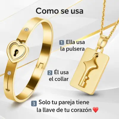 Set Amor en Acero Inoxidable – Collar y Brazalete + Caja de Regalo GRATIS 🎁