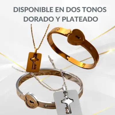 Set Amor en Acero Inoxidable – Collar y Brazalete + Caja de Regalo GRATIS 🎁