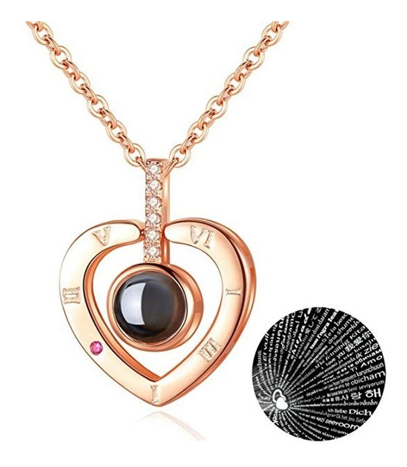 Collar Te Amo en 100 idiomas 💖 + Cajita Regalo GRATIS🎁