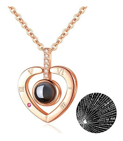 Collar Te Amo en 100 idiomas 💖 + Cajita Regalo GRATIS🎁